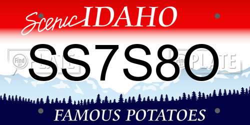 SS7S8O Idaho License Plate