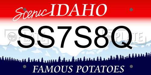 SS7S8Q Idaho License Plate