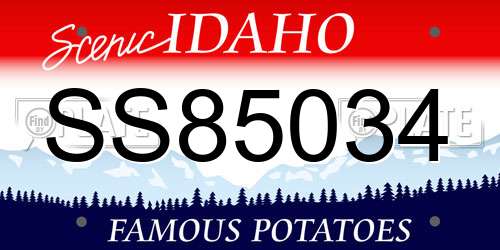 SS85034 Idaho License Plate