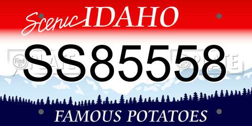 SS85558 Idaho License Plate