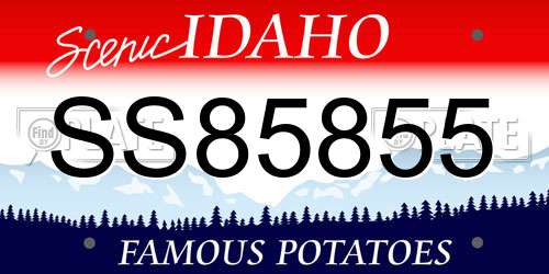 SS85855 Idaho License Plate