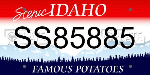 SS85885 Idaho License Plate