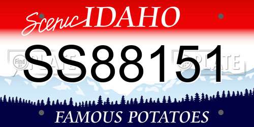 SS88151 Idaho License Plate