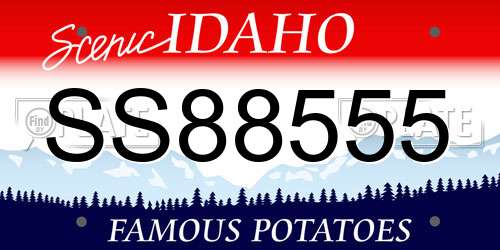 SS88555 Idaho License Plate