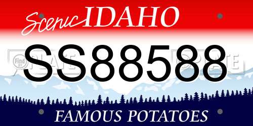 SS88588 Idaho License Plate