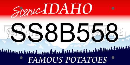 SS8B558 Idaho License Plate