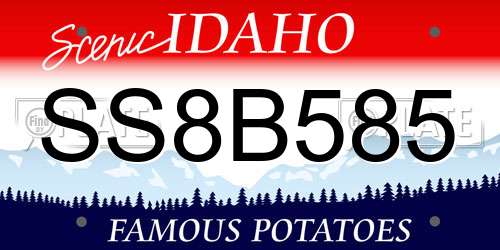 SS8B585 Idaho License Plate