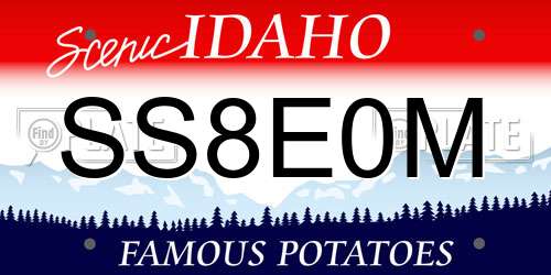 SS8E0M Idaho License Plate