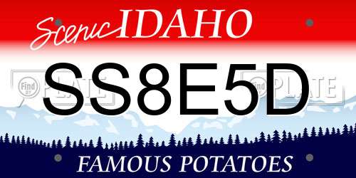 SS8E5D Idaho License Plate