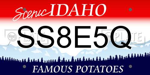 SS8E5Q Idaho License Plate