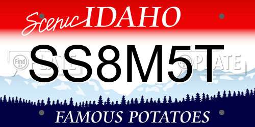 SS8M5T Idaho License Plate