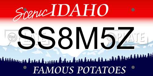 SS8M5Z Idaho License Plate