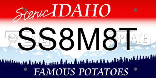 SS8M8T Idaho License Plate