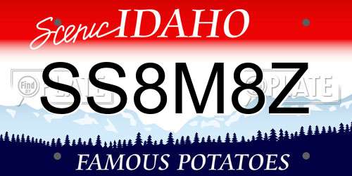 SS8M8Z Idaho License Plate