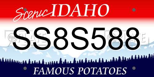 SS8S588 Idaho License Plate