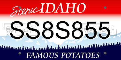 SS8S855 Idaho License Plate