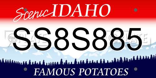 SS8S885 Idaho License Plate