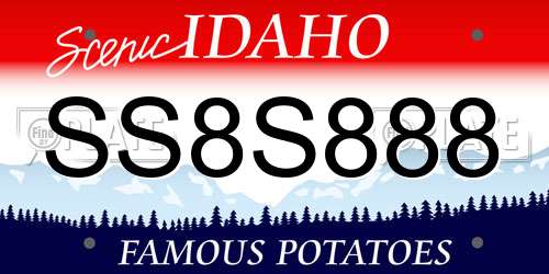 SS8S888 Idaho License Plate