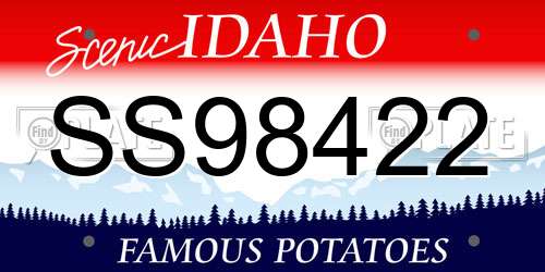 SS98422 Idaho License Plate