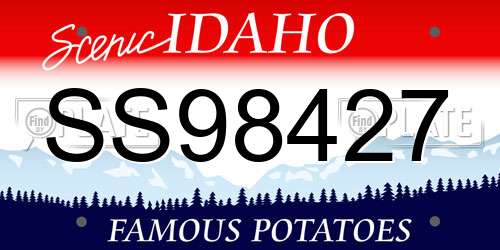 SS98427 Idaho License Plate