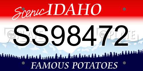 SS98472 Idaho License Plate