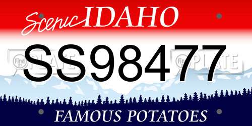 SS98477 Idaho License Plate