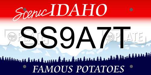 SS9A7T Idaho License Plate
