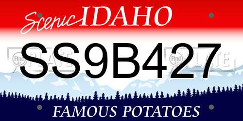 SS9B427 Idaho License Plate