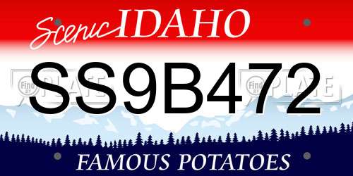 SS9B472 Idaho License Plate