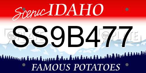 SS9B477 Idaho License Plate