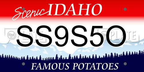 SS9S5O Idaho License Plate