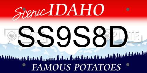 SS9S8D Idaho License Plate