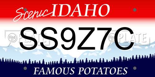 SS9Z7C Idaho License Plate