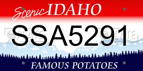 SSA5291 Idaho License Plate