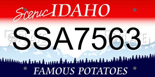 SSA7563 Idaho License Plate