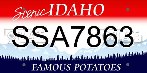 SSA7863 Idaho License Plate