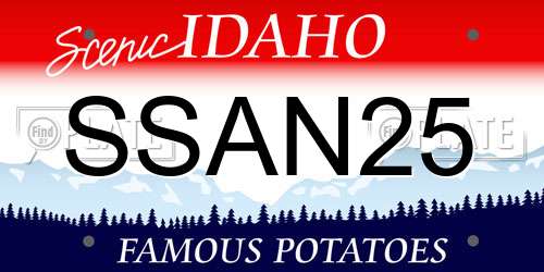 SSAN25 Idaho License Plate