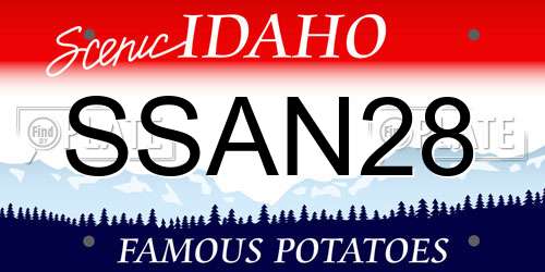 SSAN28 Idaho License Plate