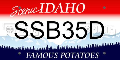SSB35D Idaho License Plate