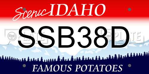 SSB38D Idaho License Plate