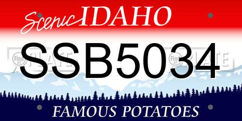 SSB5034 Idaho License Plate
