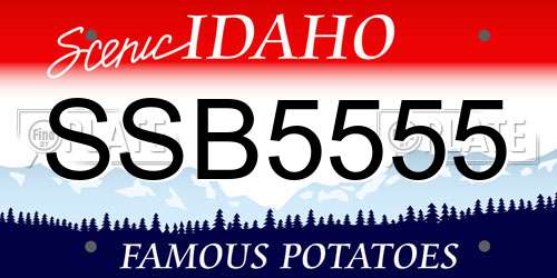 SSB5555 Idaho License Plate