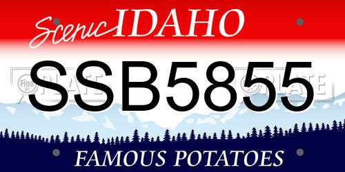 SSB5855 Idaho License Plate