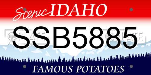 SSB5885 Idaho License Plate