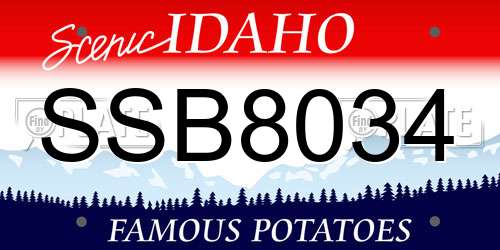 SSB8034 Idaho License Plate