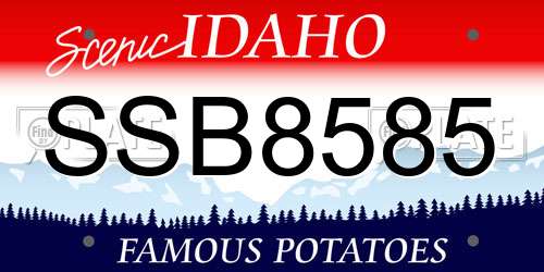 SSB8585 Idaho License Plate