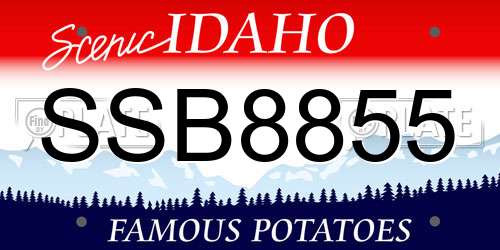 SSB8855 Idaho License Plate