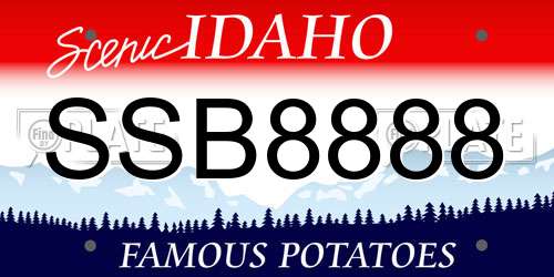 SSB8888 Idaho License Plate