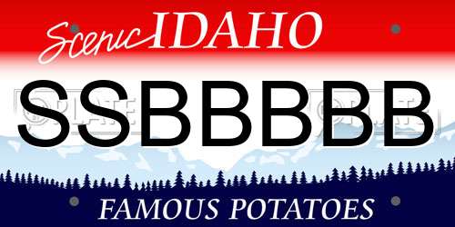 SSBBBBB Idaho License Plate