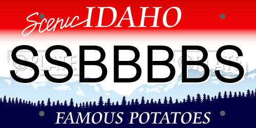 SSBBBBS Idaho License Plate